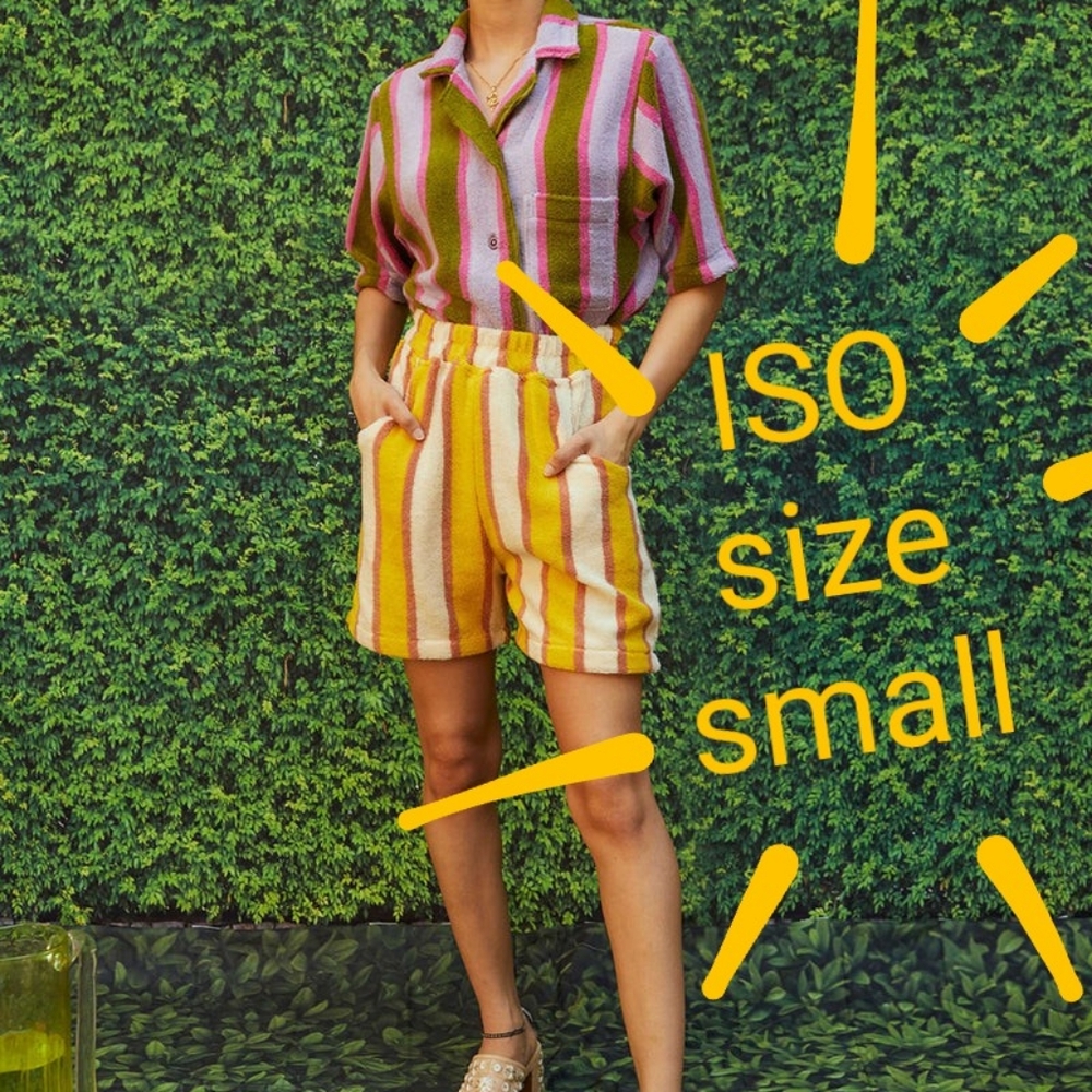 ISO or trade- Dusen Dusen terry shorts in 'sand' size Small